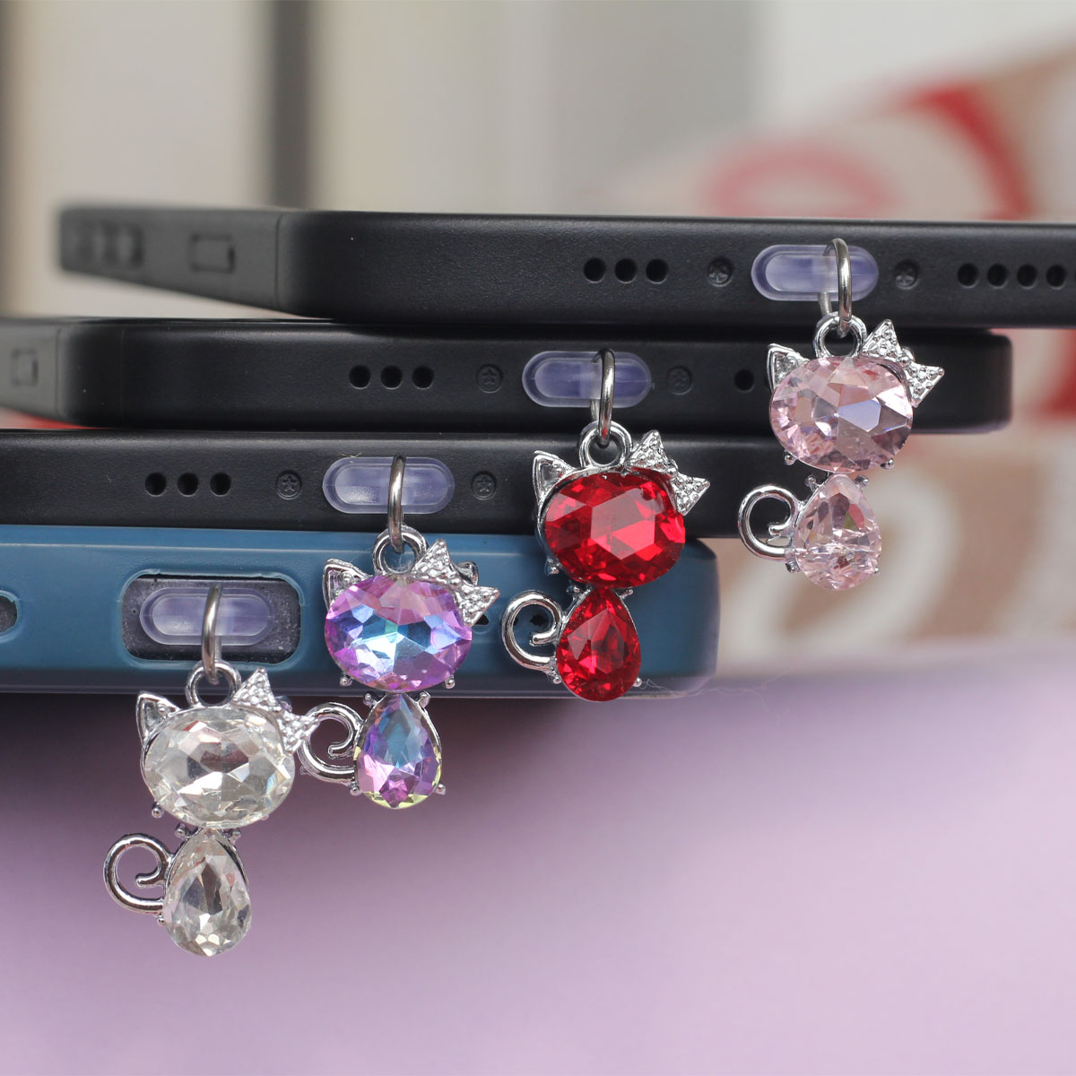 Mobile Tech Accessories - Mobile Phone Dust Plug Artificial Zircon